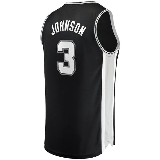 S.Antonio Spurs #3 Keldon Johnson Fanatics Branded Fast Break Replica Jersey Icon Edition Black Stitched American Basketball Jersey UNEC