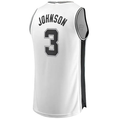 S.Antonio Spurs #3 Keldon Johnson Fanatics Branded  Fast Break Replica Jersey White Association Edition Stitched American Basketball Jersey UNEC