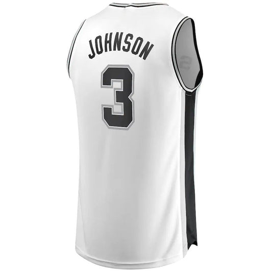S.Antonio Spurs #3 Keldon Johnson Fanatics Branded  Fast Break Replica Jersey White Association Edition Stitched American Basketball Jersey UNEC