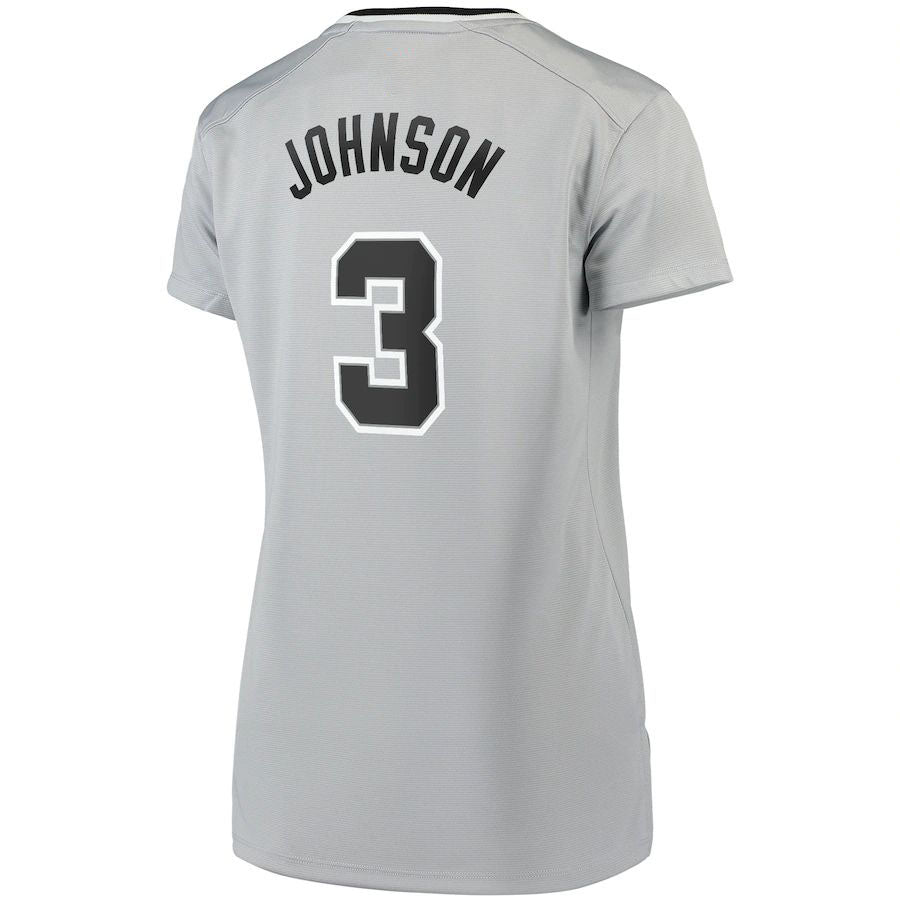 S.Antonio Spurs #3 Keldon Johnson Fanatics Branded Women's Fast Break Replica Jersey Silver Statement Edition Stitched American Basketball Jersey UNEC