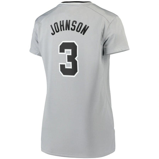 S.Antonio Spurs #3 Keldon Johnson Fanatics Branded Women's Fast Break Replica Jersey Silver Statement Edition Stitched American Basketball Jersey UNEC