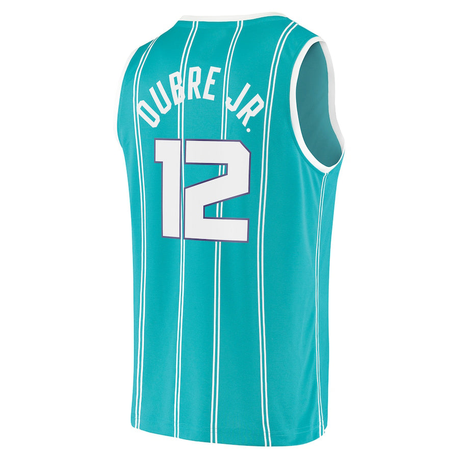 C.Hornets #12 Kelly Oubre Jr. Fanatics Branded 2021-22 Fast Break Replica Jersey Icon Edition Teal Stitched American Basketball Jersey UNEC