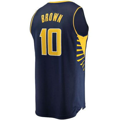 IN.Pacers #10 Kendall Brown Fanatics Branded 2021-22 Fast Break Replica Jersey Icon Edition Navy Stitched American Basketball Jersey UNEC