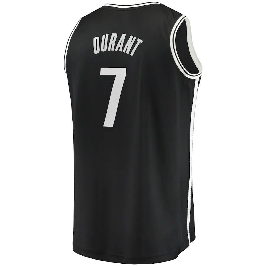B.Nets #7 Kevin Durant Fanatics Branded 2019-20 Fast Break Replica Jersey Black Icon Edition Stitched American Basketball Jersey UNEC