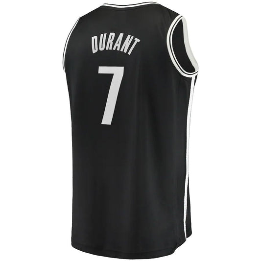 B.Nets #7 Kevin Durant Fanatics Branded 2019-20 Fast Break Replica Jersey Black Icon Edition Stitched American Basketball Jersey UNEC