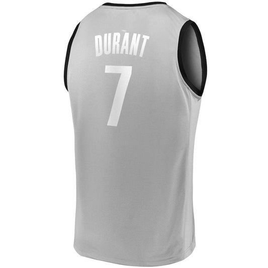 B.Nets #7 Kevin Durant Fanatics Branded 2019 Fast Break Player Movement Jersey Statement Edition Charcoal Stitched American Basketball Jersey UNEC