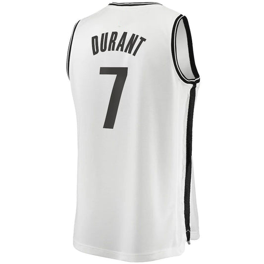 B.Nets #7 Kevin Durant Fanatics Branded 2020-21 Fast Break Player Jersey White Association Edition Stitched American Basketball Jersey UNEC