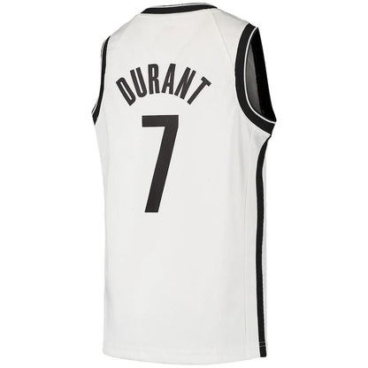 B.Nets #7 Kevin Durant 2020-21 Swingman Jersey Association Edition White Stitched American Basketball Jersey UNEC