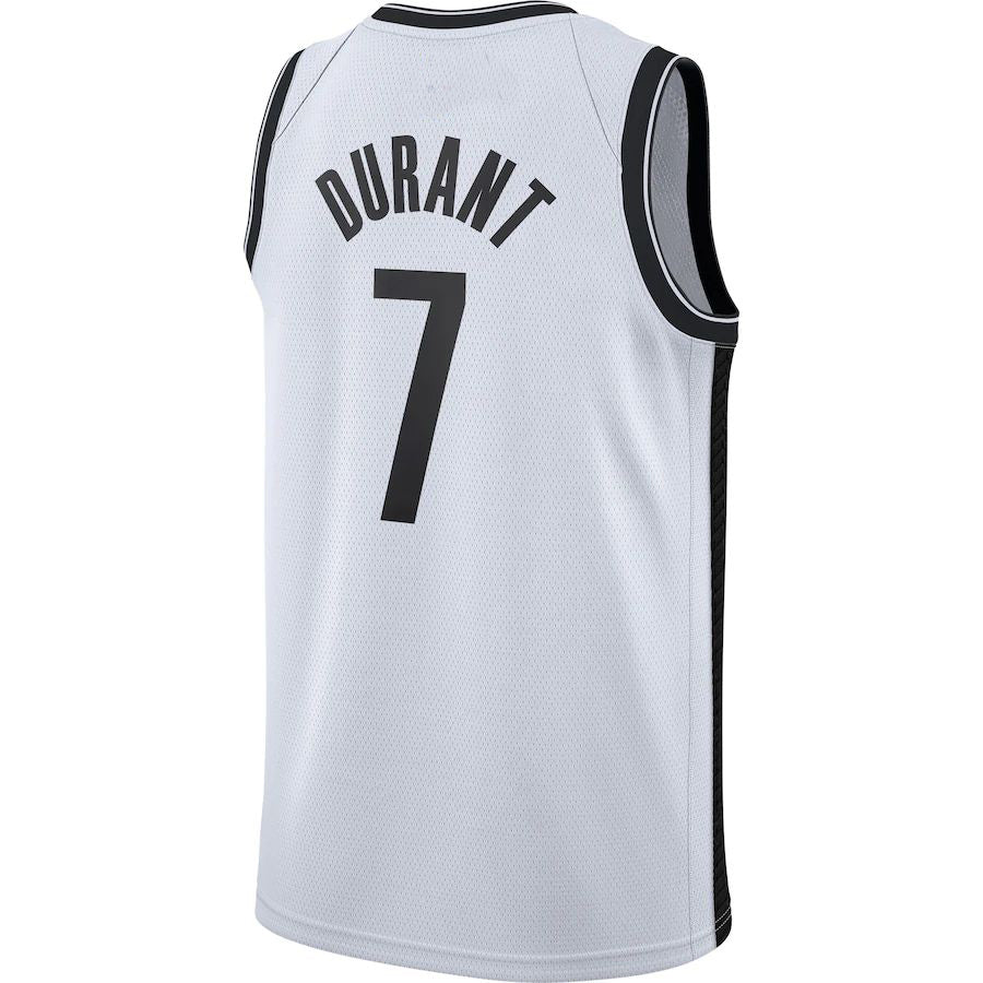 B.Nets #7 Kevin Durant 2020-21 Swingman Jersey White Association Edition Stitched American Basketball Jersey UNEC