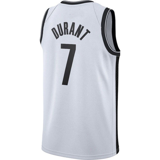 B.Nets #7 Kevin Durant 2020-21 Swingman Jersey White Association Edition Stitched American Basketball Jersey UNEC