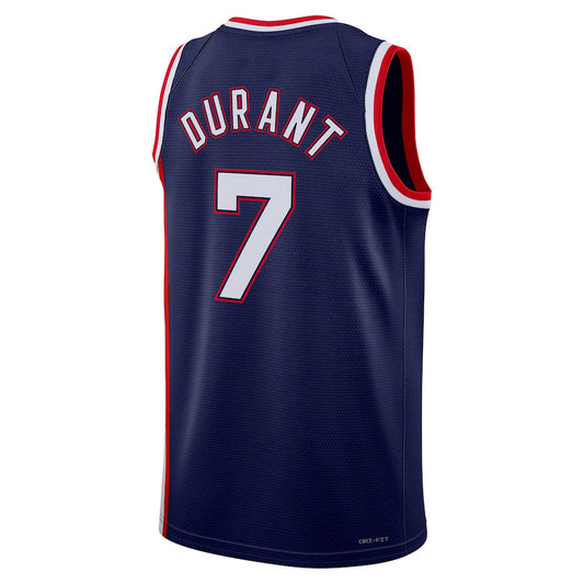 B.Nets #7 Kevin Durant 2021-22 Swingman Jersey City Edition Navy Stitched American Basketball Jersey UNEC
