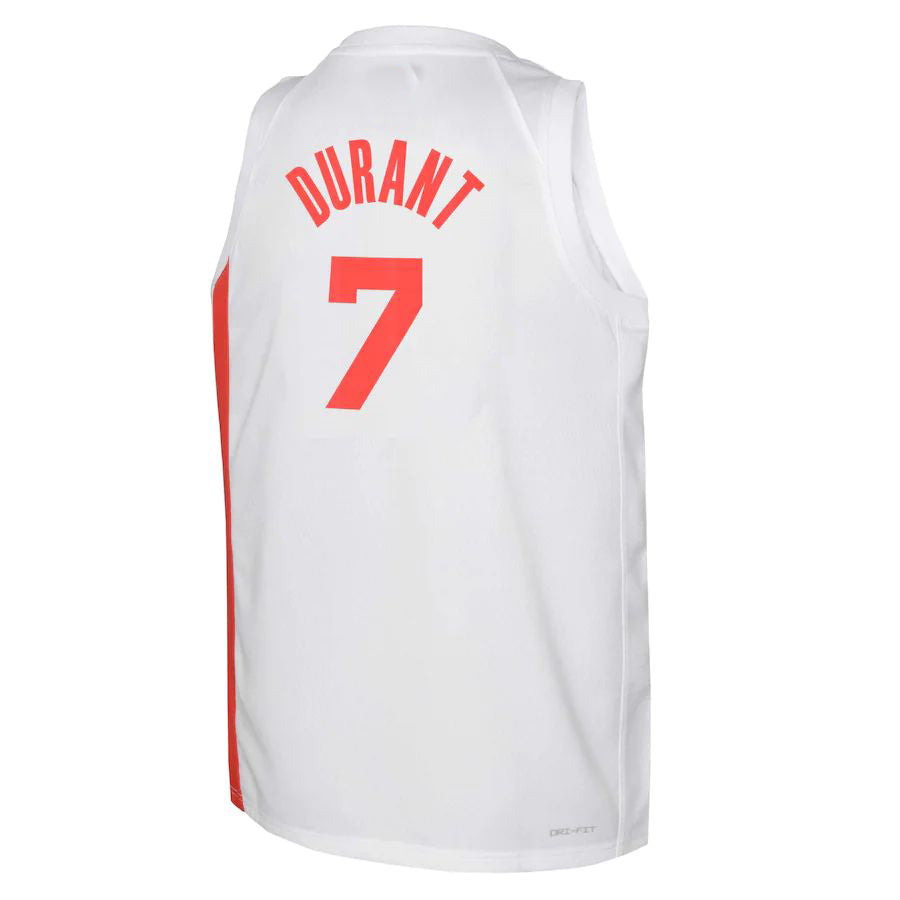 B.Nets #7 Kevin Durant 2022-23 Swingman Jersey White  Classic Edition Stitched American Basketball Jersey UNEC