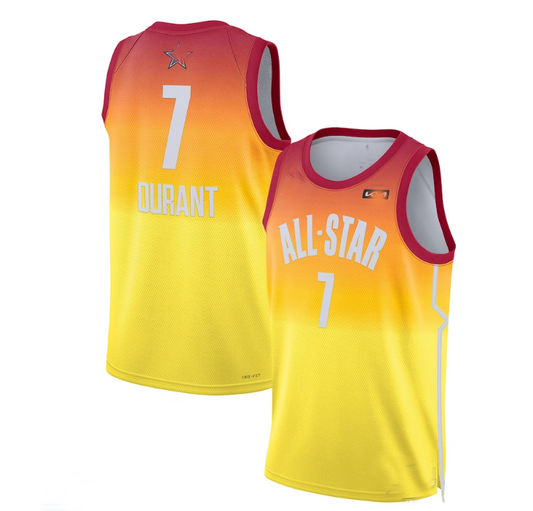 #7 Kevin Durant 2023 All-Star Game Swingman Jersey - Orange Stitched American Basketball Jersey UNEC