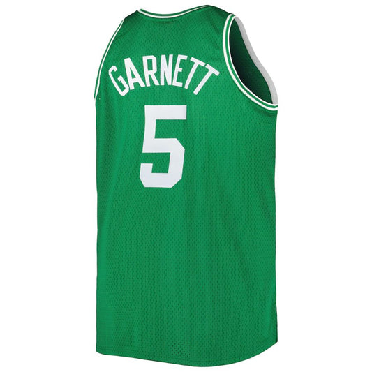 B.Celtics #5 Kevin Garnett Mitchell & Ness Big & Tall Hardwood Classics 2007-08 Swingman Jersey Kelly Green Stitched American Basketball Jersey UNEC