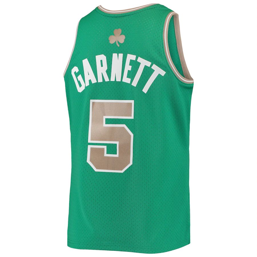B.Celtics #5 Kevin Garnett Mitchell & Ness Hardwood Classics Swingman Jersey Kelly Green Stitched American Basketball Jersey UNEC