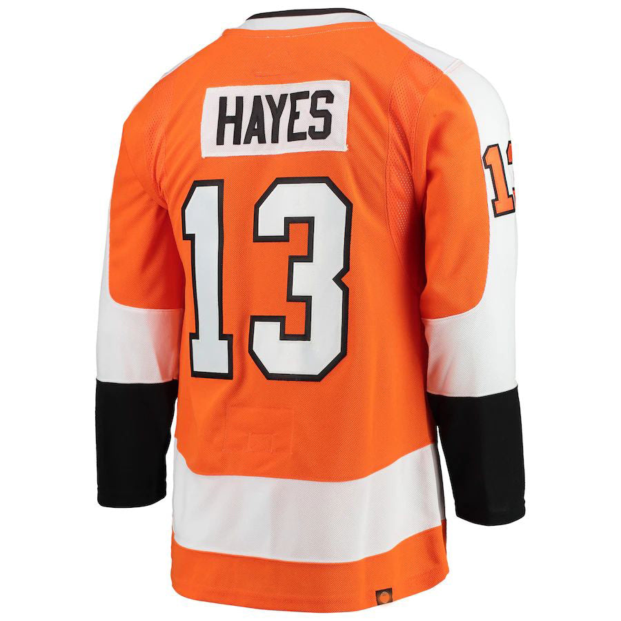 P.Flyers #13 Kevin Hayes Home Primegreen Authentic Pro Player Jersey Orange Stitched American Hockey Jersey UNEC