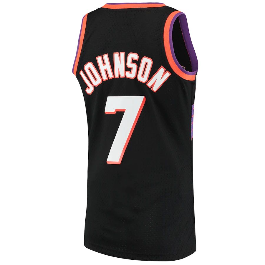 P.Suns #7 Kevin Johnson Mitchell & Ness 1996-97 Hardwood Classics Swingman Jersey Black Stitched American Basketball Jersey UNEC