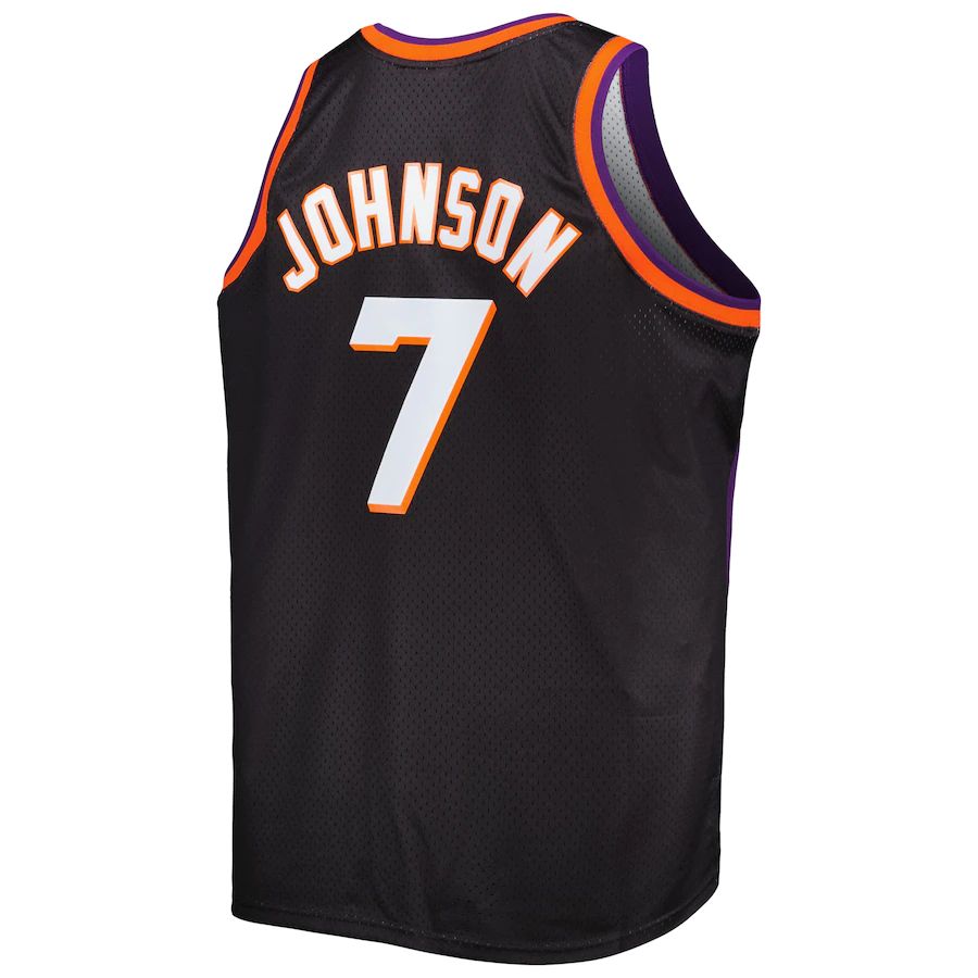 P.Suns #7 Kevin Johnson Mitchell & Ness Big & Tall Hardwood Classics 1996-97 Swingman Jersey Black Stitched American Basketball Jersey UNEC