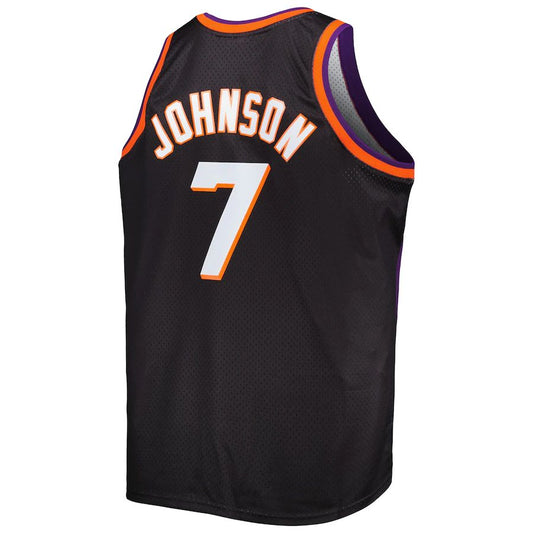 P.Suns #7 Kevin Johnson Mitchell & Ness Big & Tall Hardwood Classics 1996-97 Swingman Jersey Black Stitched American Basketball Jersey UNEC