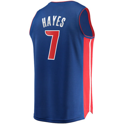 D.Pistons #7 Killian Hayes Fanatics Branded 2020 Draft First Round Pick Fast Break Replica Jersey Icon Edition Blue Stitched American Basketball Jersey UNEC