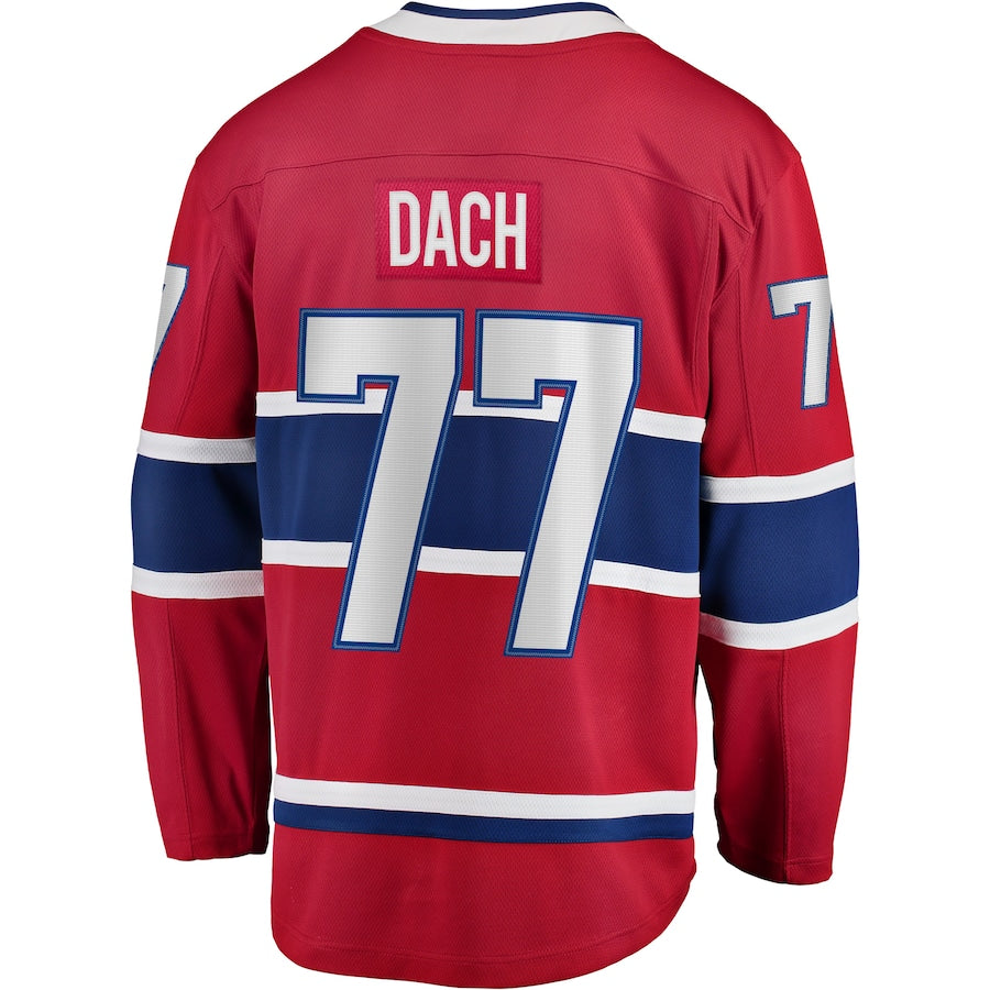 M.Canadiens #77 Kirby Dach Fanatics Branded Home Breakaway Player Jersey Red Stitched American Hockey Jersey UNEC