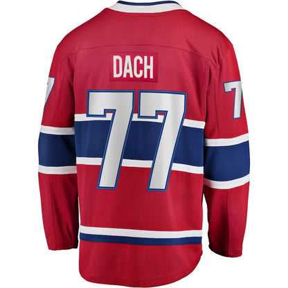 M.Canadiens #77 Kirby Dach Fanatics Branded Home Breakaway Player Jersey Red Stitched American Hockey Jersey UNEC