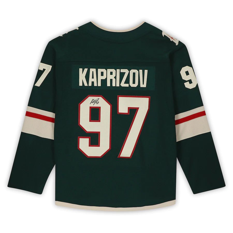 M.Wild #97 Kirill Kaprizov Fanatics Authentic Autographed Jersey Imperfect Condition Green Stitched American Hockey Jersey UNEC