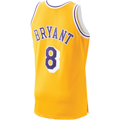 LA.Lakers #8 Kobe Bryant Mitchell & Ness 1996-97 Hardwood Classics Authentic Player Jersey Gold Stitched American Basketball Jersey UNEC