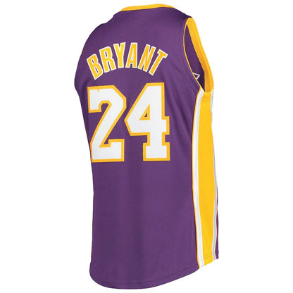 LA.Lakers #24 Kobe Bryant Mitchell & Ness 2007-08 Hardwood Classics 60th Season Authentic Jersey Purple Stitched American Basketball Jersey UNEC
