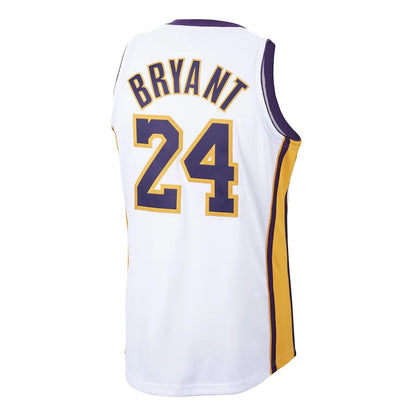 LA.Lakers #24 Kobe Bryant Mitchell & Ness 2009-10 Hardwood Classics Authentic Jersey White Stitched American Basketball Jersey UNEC