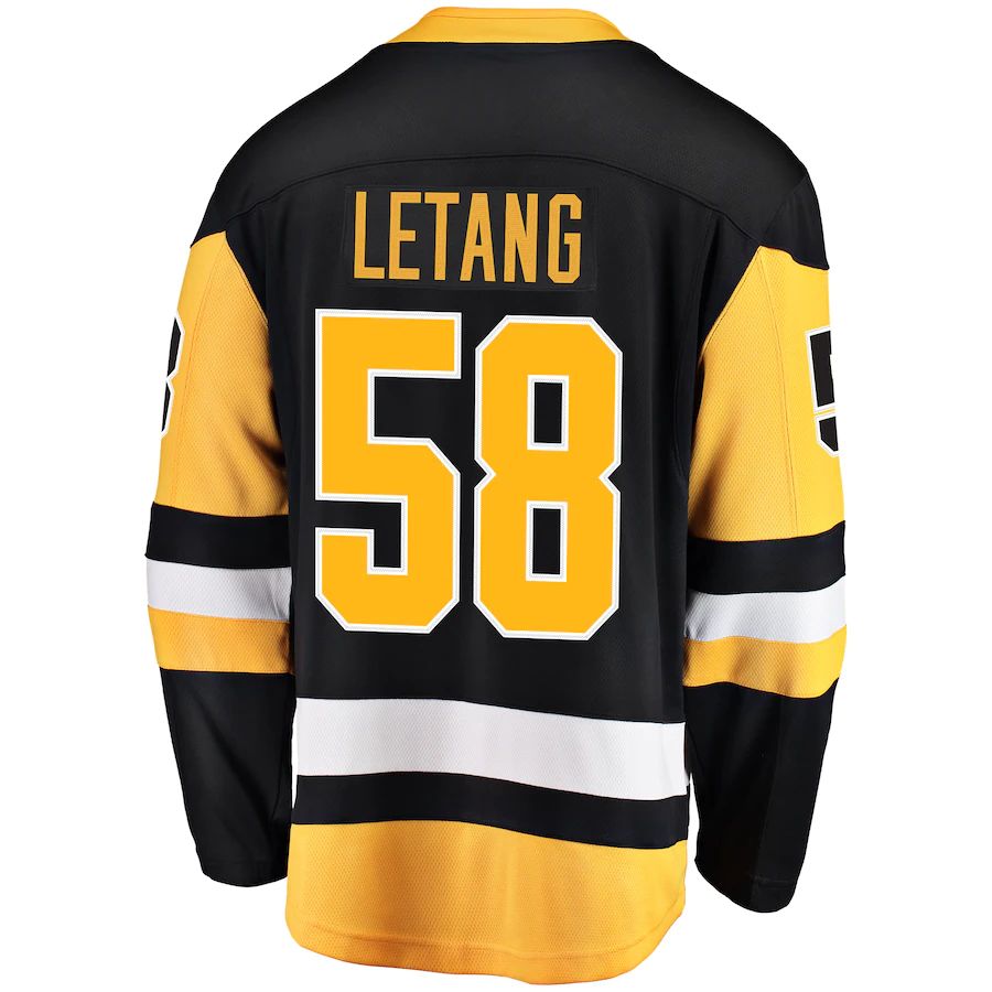 P.Penguins #58 Kris Letang Fanatics Branded Breakaway Player Jersey Black Stitched American Hockey Jersey UNEC