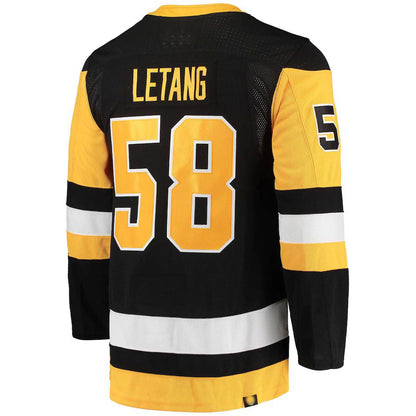 P.Penguins #58 Kris Letang Home Primegreen Authentic Pro Player Jersey  Black Stitched American Hockey Jersey UNEC
