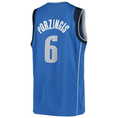 D.Mavericks #6 Kristaps Porzingis 2020-21 Swingman Jersey Icon Edition Blue Stitched American Basketball Jersey UNEC