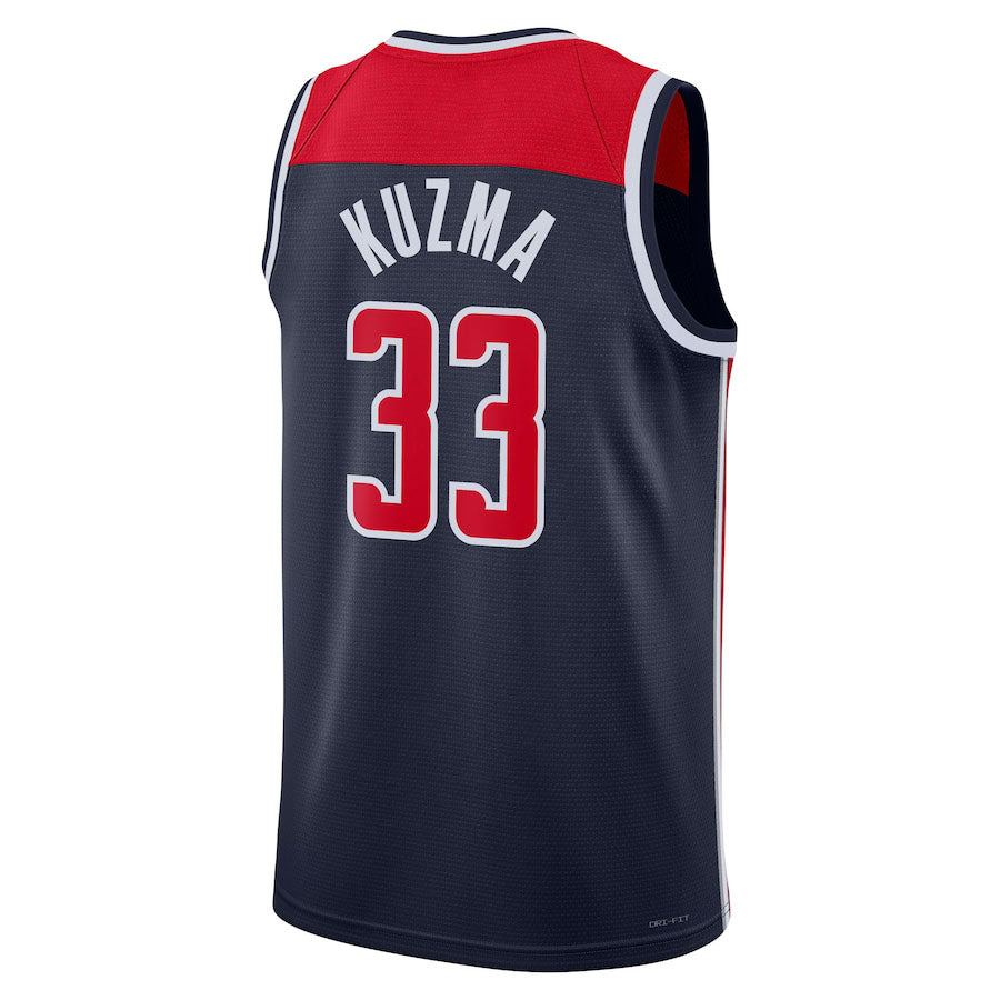 W.Wizards #33 Kyle Kuzma Jordan Brand  Statement Edition Swingman Jersey Navy Statement Edition Stitched American Basketball Jersey UNEC