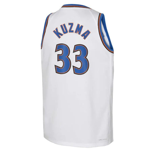 W.Wizards #33 Kyle Kuzma Swingman Jersey White Classic Edition Stitched American Basketball Jersey UNEC