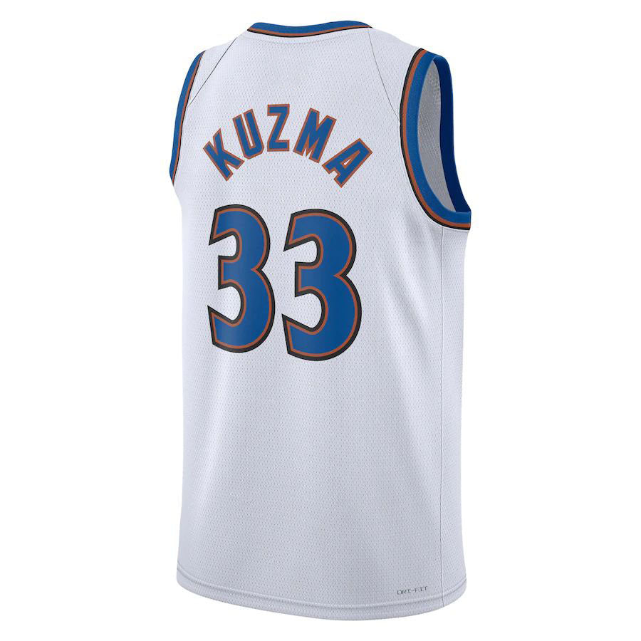 W.Wizards #33 Kyle Kuzma Swingman Jersey White Classic Edition Stitched American Basketball Jersey UNEC