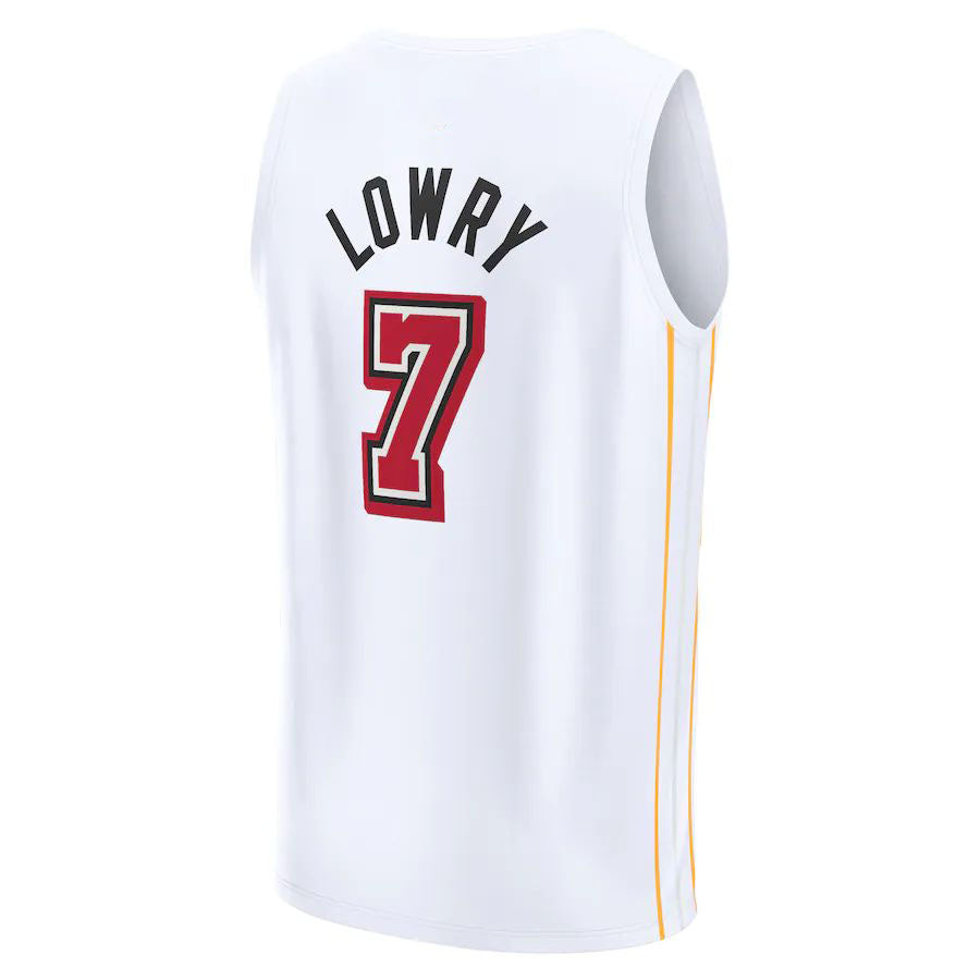 M.Heat #7 Kyle Lowry Fanatics Branded 2022-23 Fastbreak Jersey City Edition White Stitched American Basketball Jersey UNEC