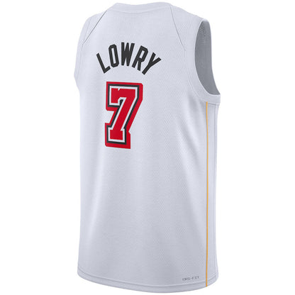 M.Heat #7 Kyle Lowry Unisex 2022-23 Swingman Jersey City Edition White Stitched American Basketball Jersey UNEC