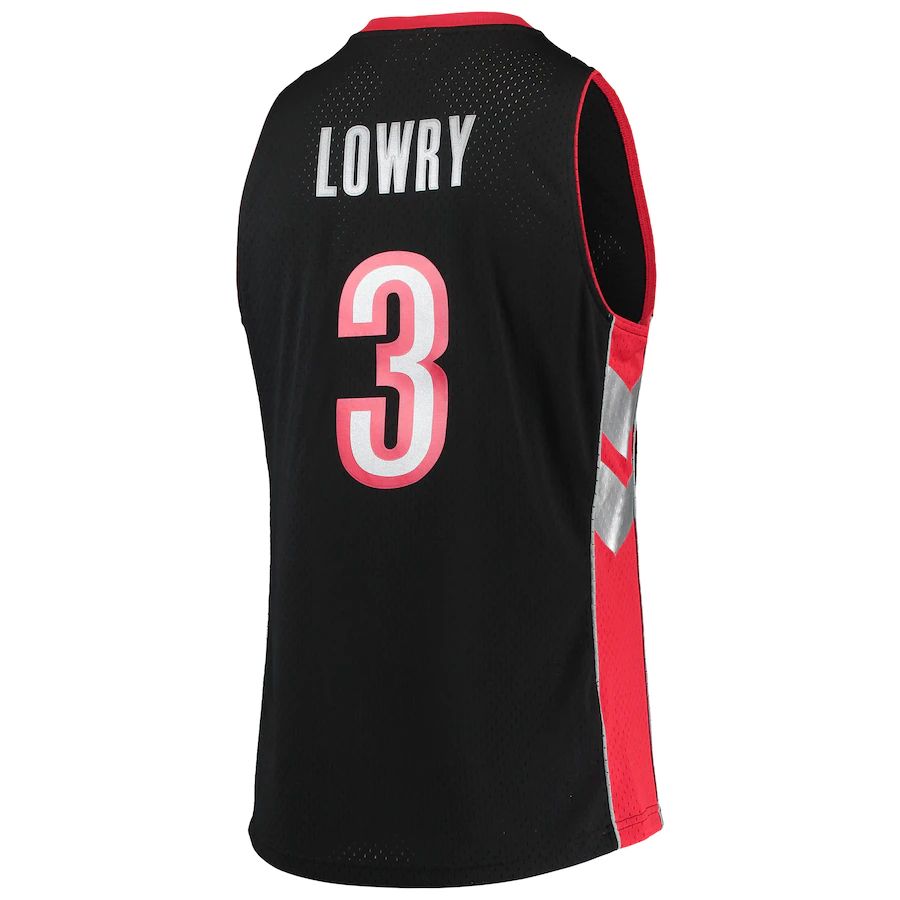 T.Raptors #3 Kyle Lowry Mitchell & Ness Hardwood Classics Swingman Jersey Black Stitched American Basketball Jersey UNEC