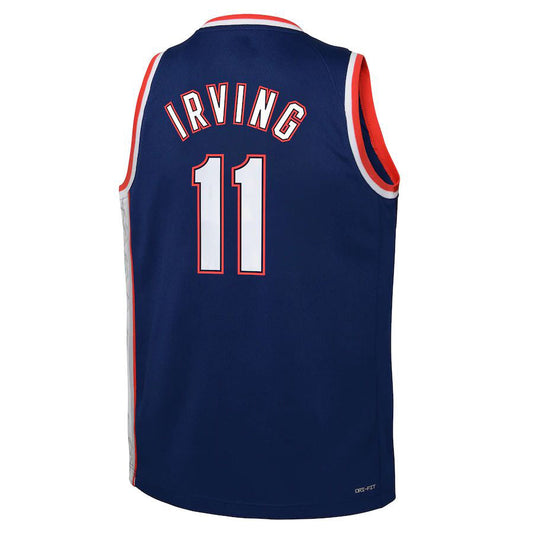 B.Nets #11 Kyrie Irving 2021-22 Swingman Jersey City Edition Navy Stitched American Basketball Jersey UNEC