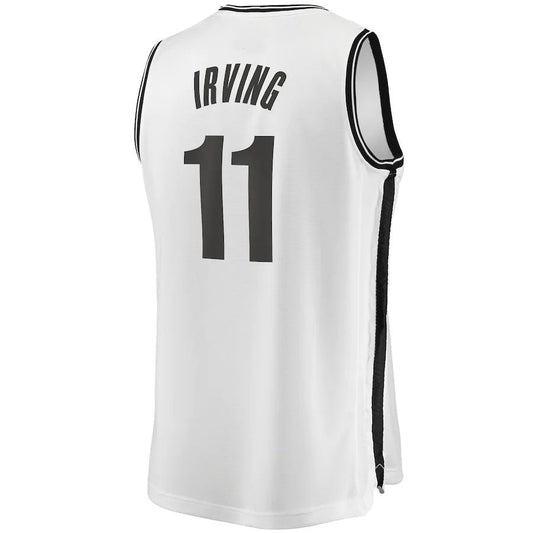 B.Nets #11 Kyrie Irving Fanatics Branded 2019 Fast Break Player Movement Jersey Icon Edition White Stitched American Basketball Jersey UNEC