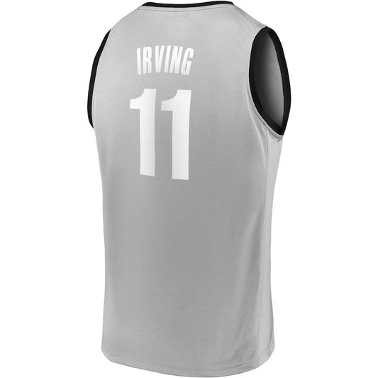 B.Nets #11 Kyrie Irving Fanatics Branded 2019 Fast Break Player Movement Jersey Statement Edition Charcoal Stitched American Basketball Jersey UNEC