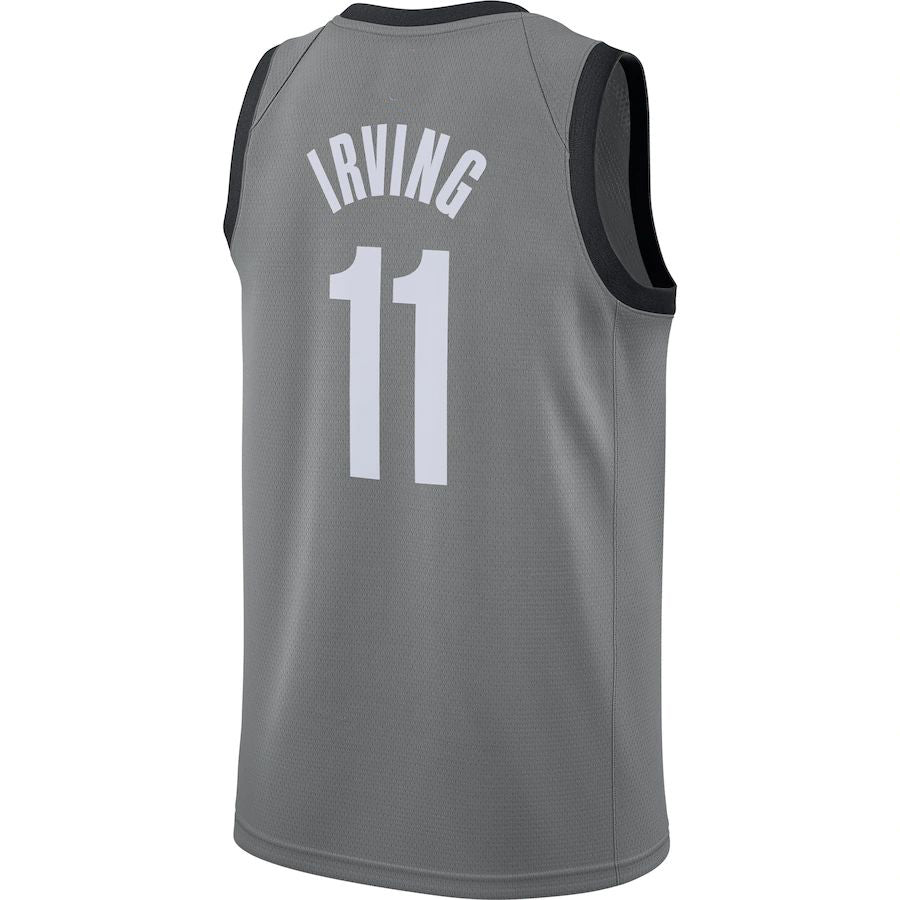 B.Nets #11 Kyrie Irving Jordan Brand 2020-21 Swingman Jersey Statement Edition Gray Stitched American Basketball Jersey UNEC