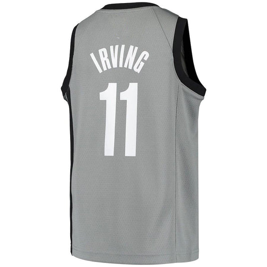 B.Nets #11 Kyrie Irving Jordan Brand 2020-21 Swingman Player Jersey Gray Statement Edition Stitched American Basketball Jersey UNEC