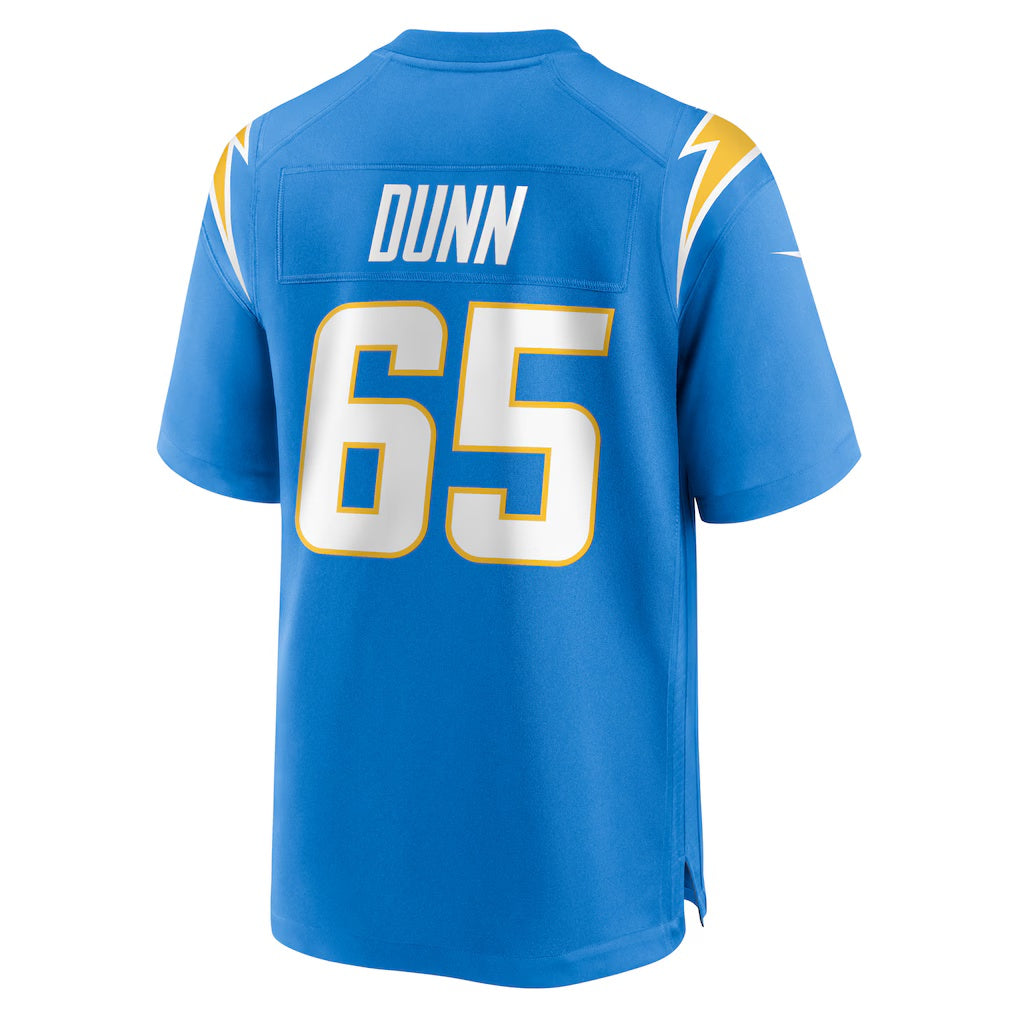 LA.Chargers #65 Michael Dunn Powder Blue Team Game Stitched American Football Jerseys CustomName