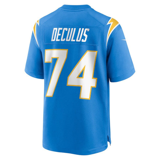 LA.Chargers #74 Austin Deculus Powder Blue Team Game Stitched American Football Jerseys