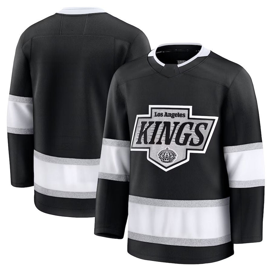 LA.Kings Fanatics Home Premium Jersey - Black Stitched American Hockey Jersey UNEC