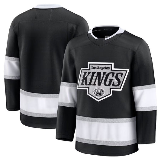 LA.Kings Fanatics Home Premium Jersey - Black Stitched American Hockey Jersey UNEC