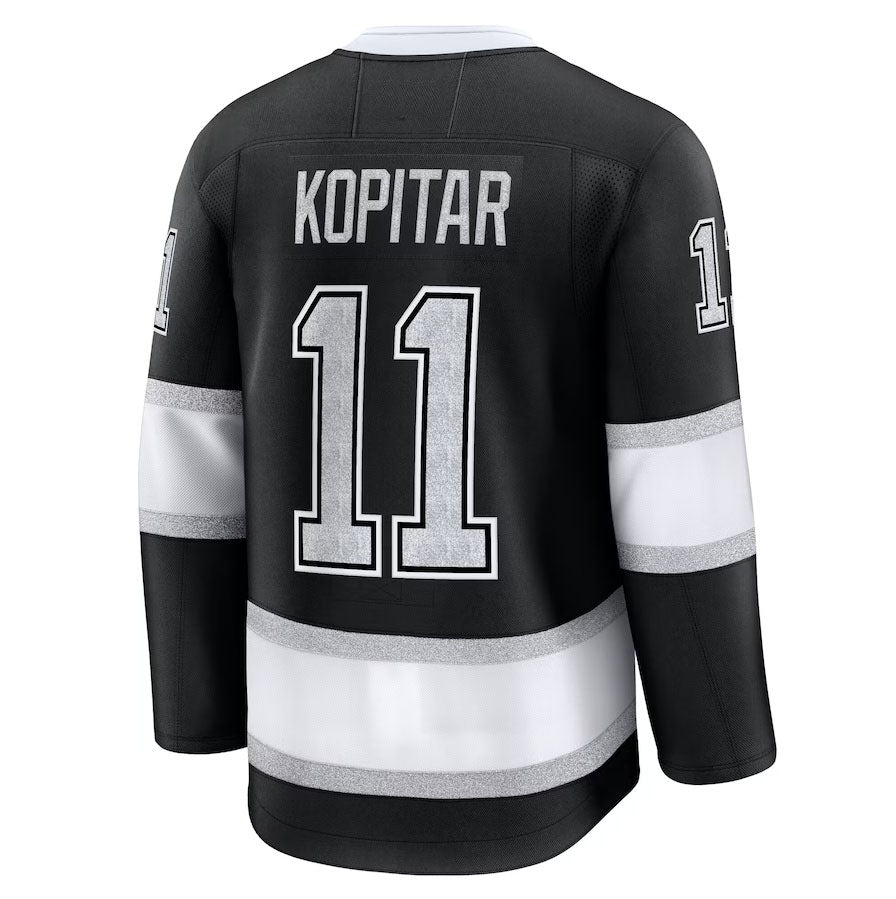 LA.Kings #11 Anze Kopitar Fanatics Home Premium Jersey - Black Stitched American Hockey Jersey UNEC