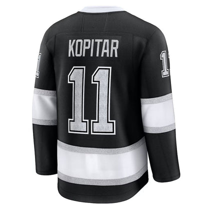 LA.Kings #11 Anze Kopitar Fanatics Home Premium Jersey - Black Stitched American Hockey Jersey UNEC